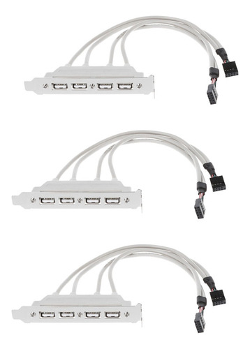 3 X Placa Base Doble Con Cabezal De 9 Pines A Cable Hembra U