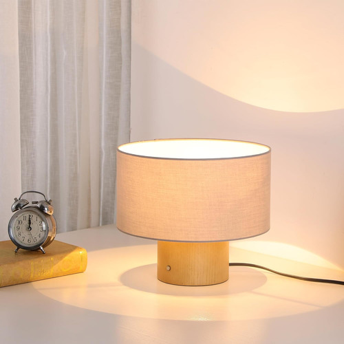 Lámpara Moderna De Mesa 10 Con Pantalla De Lino