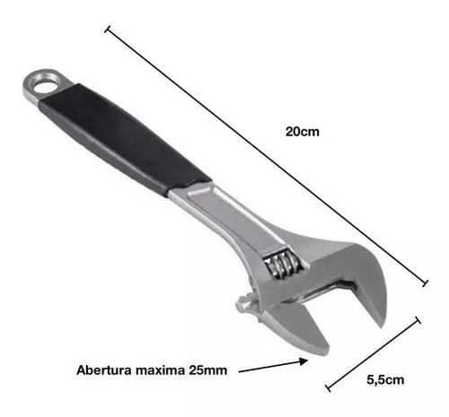 Chave inglesa ajustável ULTECHVO com abertura de mandíbula larga chave  inglesa de macaco para banheiro vermelha 45 mm