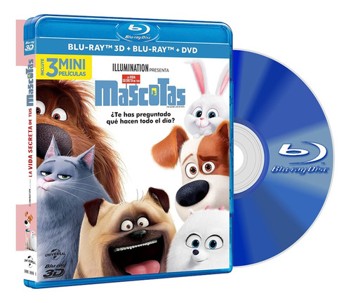 Blu Ray La Vida Secreta De Tus Mascotas 3d + Bd + Dvd