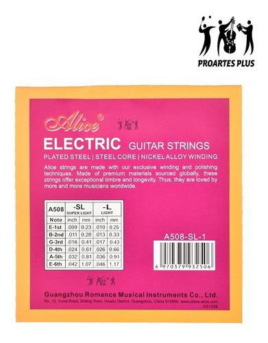Imagen 3 de 3 de Cuerdas 1ra E Por Unidad Guitarra Electrica Alice A508 0.9