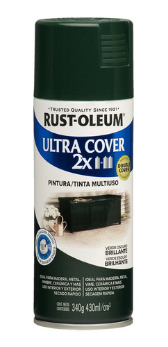 Aerosol Multiusos Ultra Cover 2x Verde Oscuro Brill. 340g