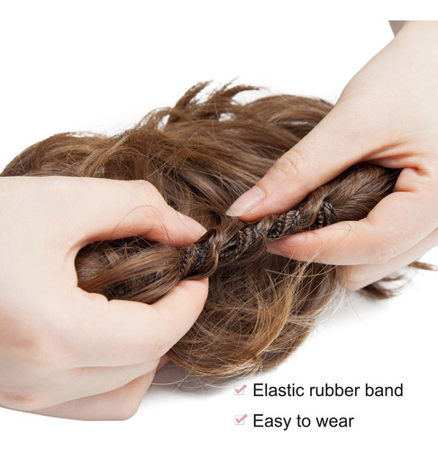 Tousled Updo Desordenado Moño Pieza De Pelo Esponjoso Scrunc