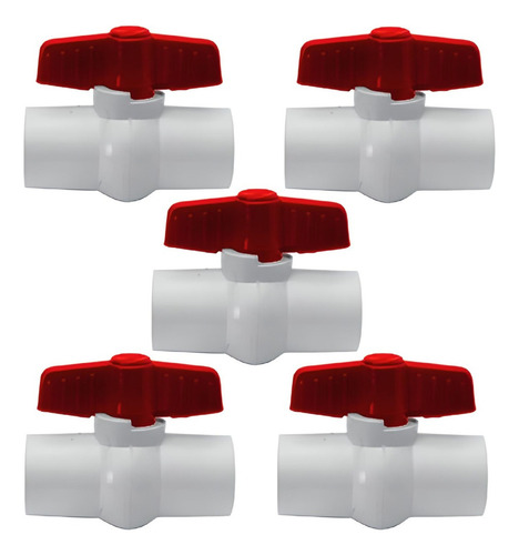 Válvula Esfera Pvc 1 1/4 Metalflu Para Cementar 17363 5 Pz