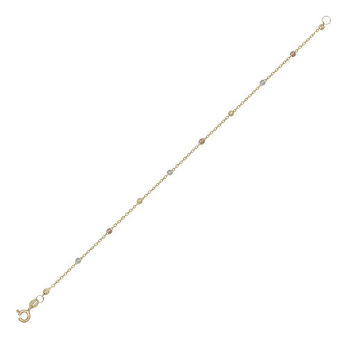 Esclava Viviana De Oro De 10k De 24 Cm Con Bola 2.5mm