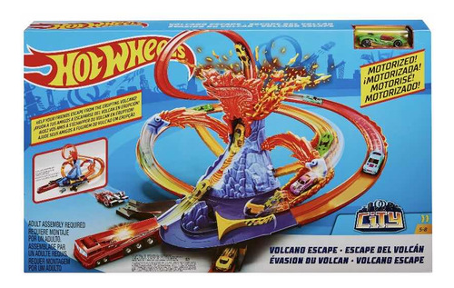 Pista Hot Wheels Escape Del Volcan Motorizada Y Carro 1:64