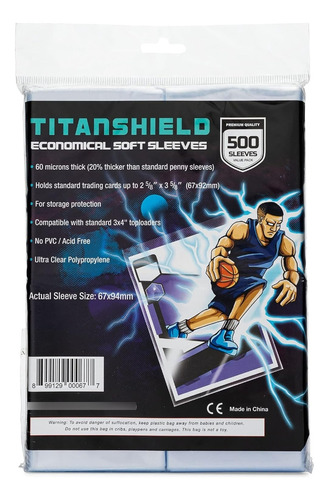 500 Protectores Titanshield 67x94mm, Magic, Yugioh, Etc