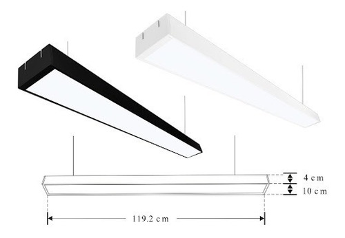 Luminario Led Aluminio Rectangular Colgante 48w Decorativo