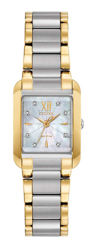 Reloj Citizen Eco-drive Bianca Crystal Bicolor Para Mujer Ew