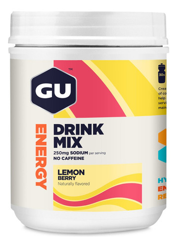 Gu Energy Drink Pó Eletrolítico Carboidrato 840g Lemonberry