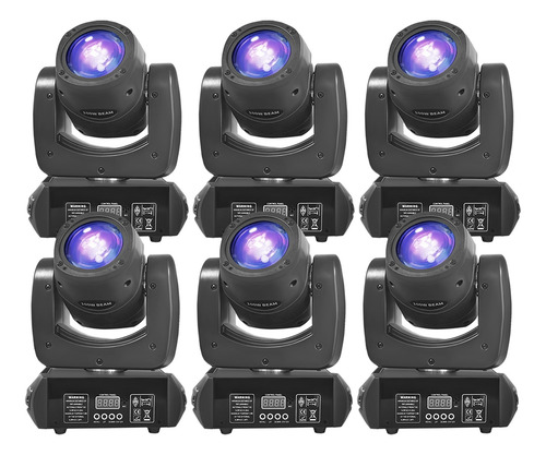 6x Moving Head Beam 100w Led Prisma 360º 8 Desenhos + Cores