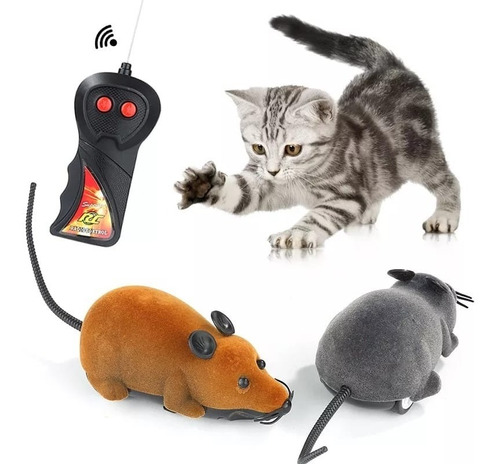 Juguete Raton Control Remoto, Para Gatos Y Mascotas, Gris