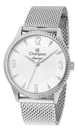 Relógio Champion Feminino Elegance Cn26073q Prateado Fundo