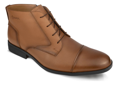Botín De Cuero Para Hombre Color Toffee Casual Formal H626