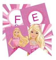 Comprar Banderines Con Textos Editables Barbie