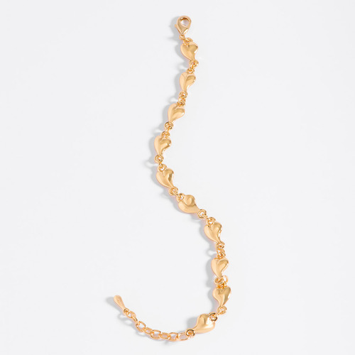 Pulsera Nice De Corazones Bañada En Oro 18 Kilates