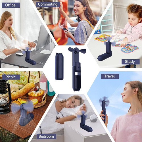 Mini Ventilador De Mano, Ventilador Plegable, Portátil, Con