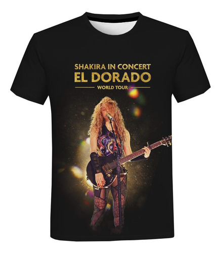 Polera Cartoon Fun Shakira El Dorado World Tour Para Hombr