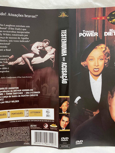 Dvd Filme Testemunha De Acusação 1957 Tyrone Power Marlene D (Usado)