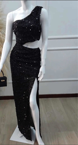 Vestido De Fiesta Lentejuelas Negro + Obsequio