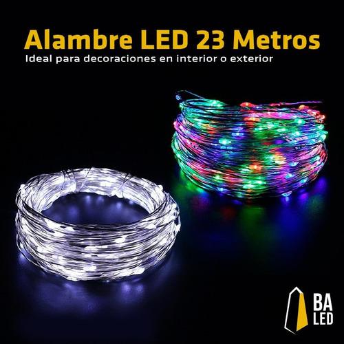 Imagen 5 de 10 de Alambre Luces Led 23 Metros Azul Exterior 220v Navidad