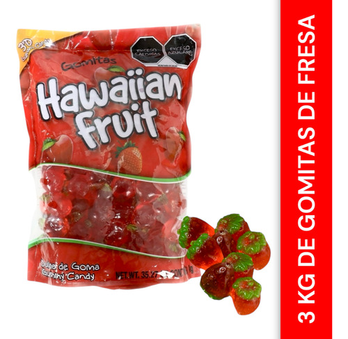 Gomitas Hawaiian Fruit Dulce Mexicano Gummy Gomitas De Fresa
