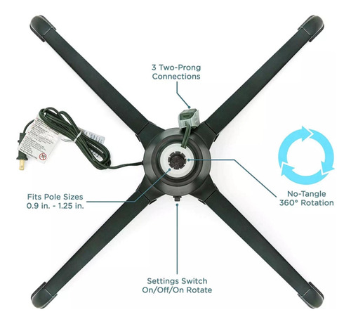 Rvore De Natal Elétrica Suporte Rotativo Ue 220v Plug Base