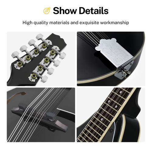 Mandolin Donner A Style Dml-100b Acoustic Mahogany 8 String