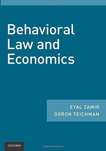 Behavioral Law And Economics, De Eyal Zamir. Editorial Oxford University Press Inc, Tapa Blanda En Inglés