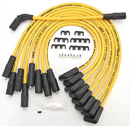 8,5 Mm. Amarillo Bujía Cables 90 Grados Bloque Pequeño Chevy