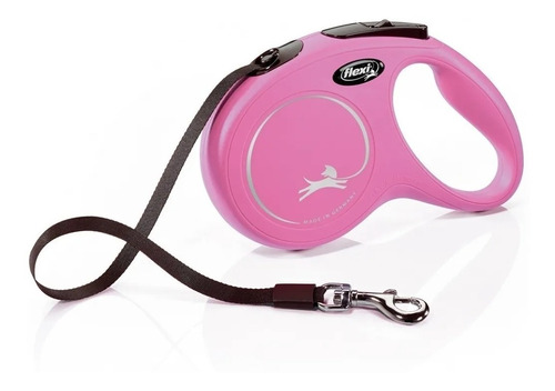 Retráctil Marca Flexi Rosa Talla S De 5 Mts Para Perros 15kg