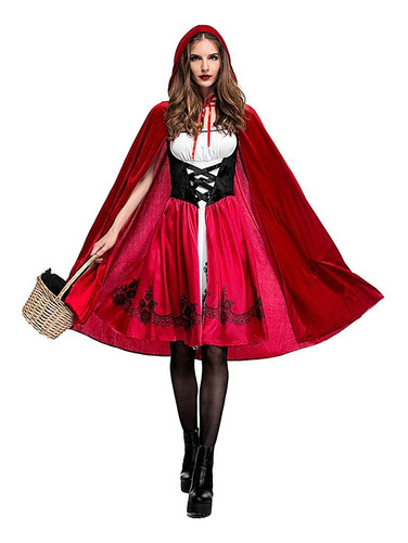 Disfraz De Caperucita Roja Para Mujer, Vestido De Fiesta De