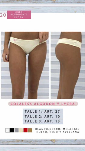 Docena Bombachas Colaless Algodón Y Lycra