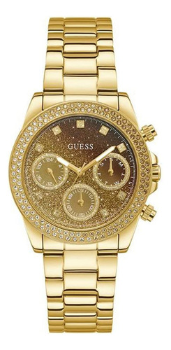 Reloj Guess Para Mujer, Caja Dorada De 38 Mm, Esfera Champán