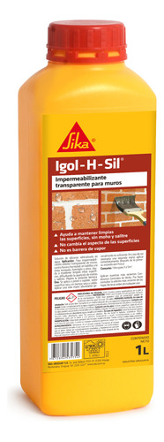 1l Impermeabilizante Siliconado Transparente Sika Igol H Sil