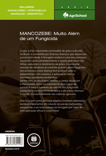 Mancozebe: Muito Além de um Fungicida, de Balardin, Ricardo Silveiro. Editorial Bookman Companhia Editora Ltda., capa mole em português, 2017