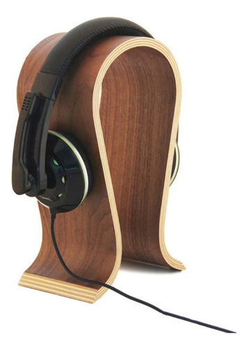 Soporte De Madera Para Auriculares, Barra De Soporte Marrón