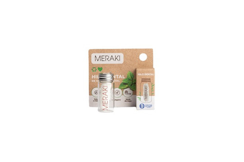 Imagen 1 de 10 de Hilo Dental Meraki Sustentable Biodegradable + Envase Vidrio