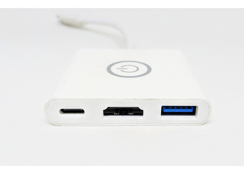 Imagem 2 de 4 de Adaptador Hub Usb Tipo C Para Hdmi 4k 60hz Usb 3.0 Branco