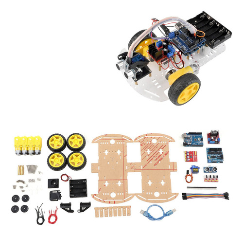 Chasis De Carro Kit Robot Compatible Para Arduino, 4wd