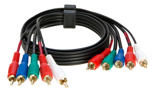 Cable De Video Componente Macho 5rca, Chapado En Oro De 3 Pi