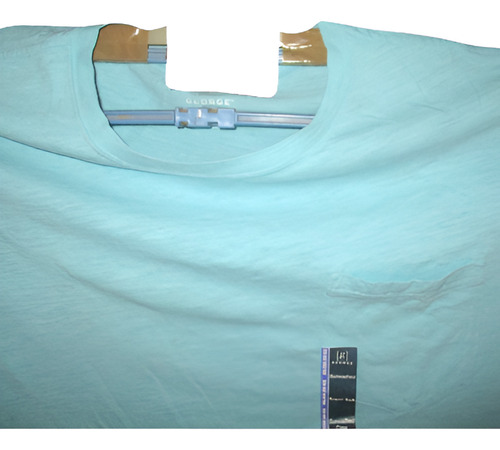 Camiseta Azul Claro Casual Cuello Redondo Talla 2xl George