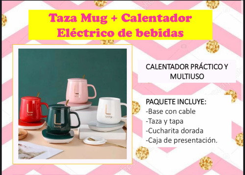 Imagen 2 de 7 de Taza Calentador Eléctrico + Cucharadita Dorada + Caja