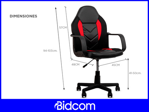 Imagen 6 de 9 de Silla Gamer Pc Escritorio Piccolo Gadnic Respaldo Cuero