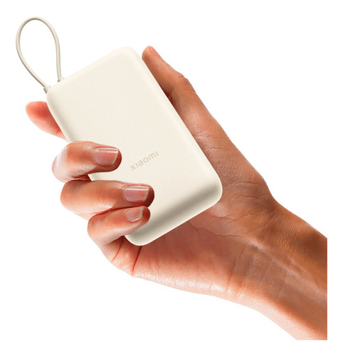 Power Bank Xiaomi 33w 20000mah Batería Portátil Con Cable Color Blanco