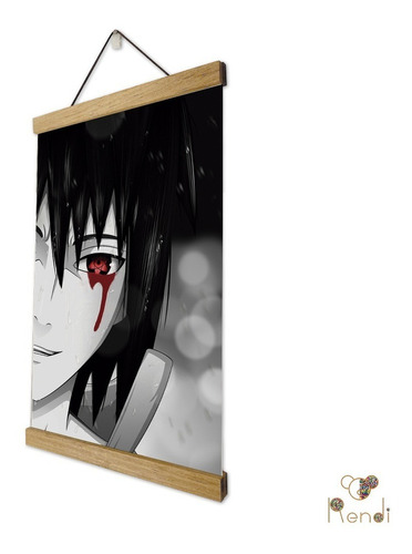 Sasuke Poster Lienzo Ilustración Rostro Canvas 40 X 60 Cm