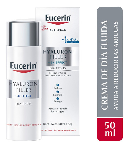 Eucerin Hf Crema Facial Día Fluida Antiarrugas Fps15 50ml