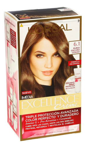  2 Pzs Loreal Tinte Permanente Dama Imedia Excellence 6.1 Rub Tono Sin tono