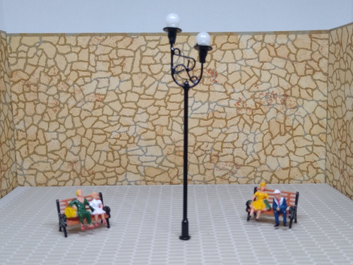 Imagen 6 de 7 de Nico 2 Farolas 2 Luces Con Arabescos 9 Cms Metal H0 (eih 09)