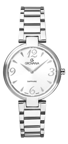 Reloj Grovana Florence Elegance 4556.1132 Zafiro Original Plateado Plateado Plateado